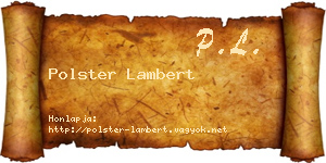 Polster Lambert névjegykártya